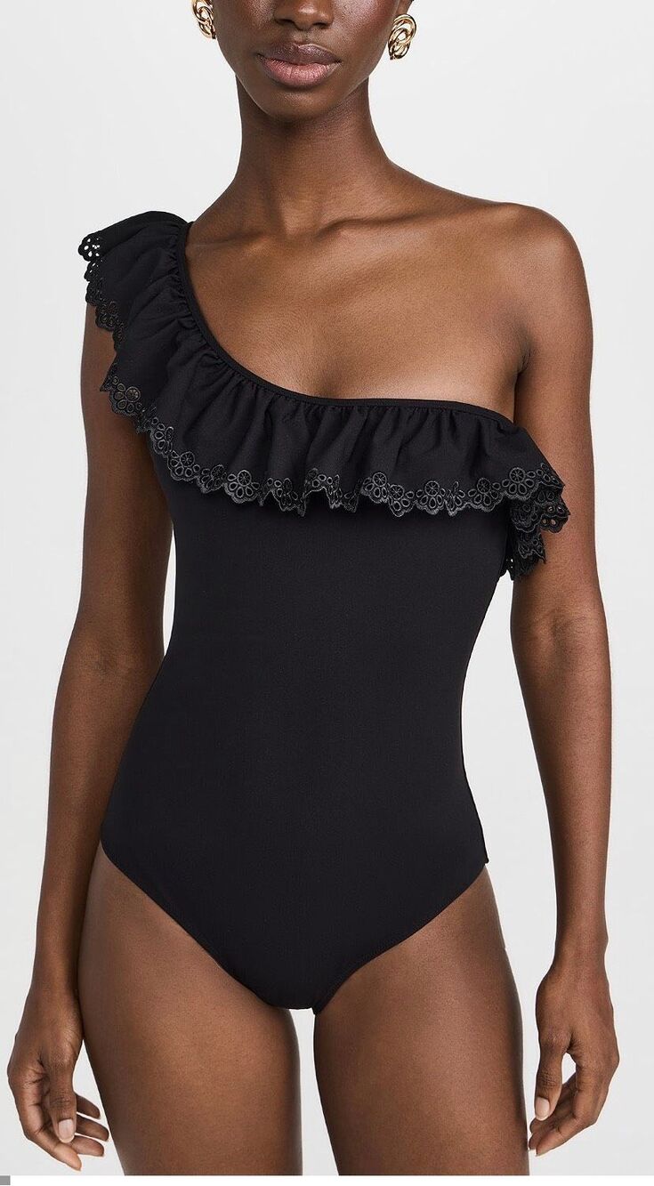 Ulla Johnson Solara Maillot One Piece Swimsuit in Black NWT Size Petite